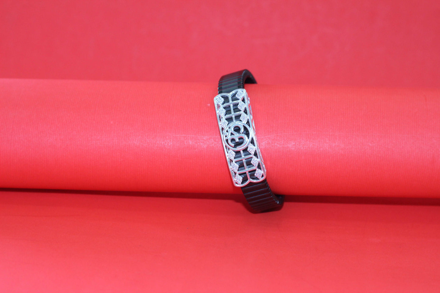 Stylish Rolex-Style Belt with Silver Om Charm – Men's Fashion Accessory