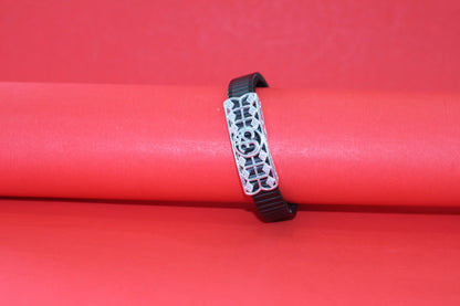 Stylish Rolex-Style Belt with Silver Om Charm – Men's Fashion Accessory