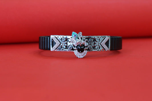Stylish Rolex-Style Belt with Silver shreenathji – Men's Fashion Accessory