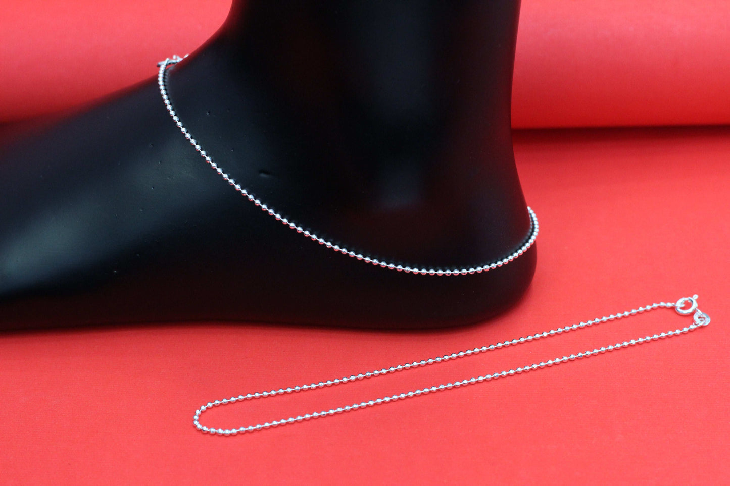 silver anklets for women beeds design