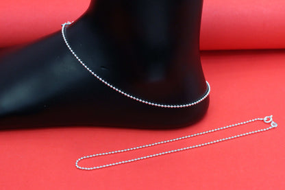 silver anklets for women beeds design