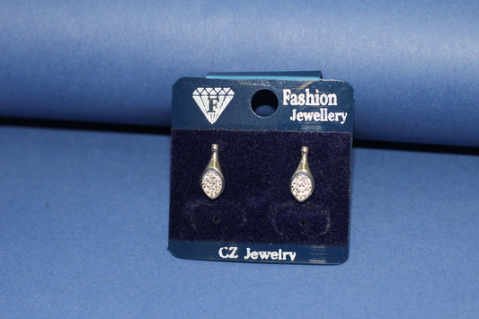 Elegant Teardrop CZ Stud Earrings