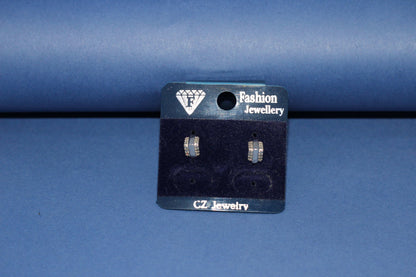 Elegant CZ Stone Silver Tops Earrings