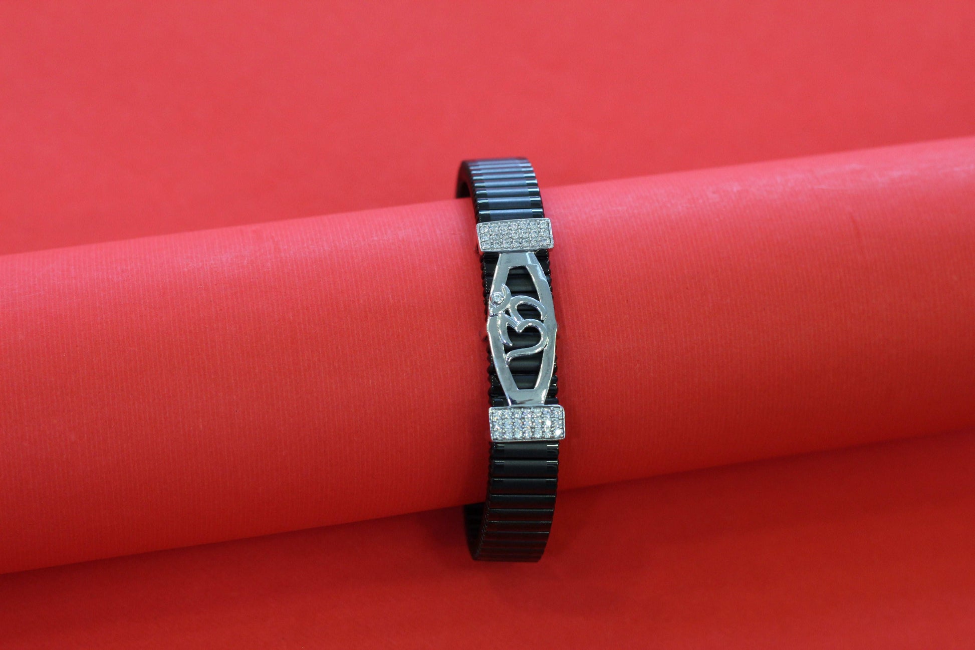 Stylish Rolex-Style Belt with Silver Om Charm – Men's Fashion Accessory