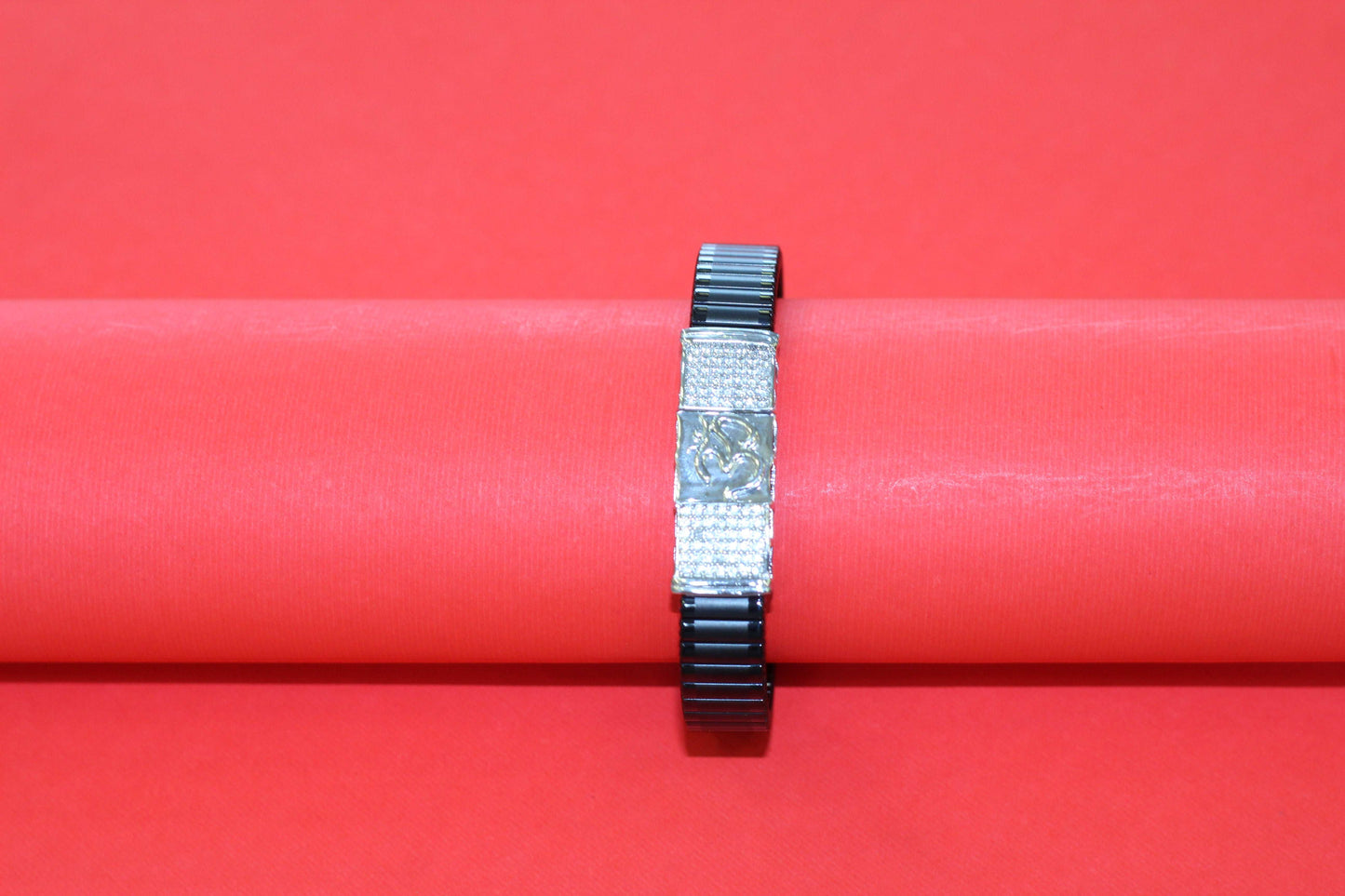 Stylish Rolex-Style Belt with Silver Om Charm – Men's Fashion Accessory