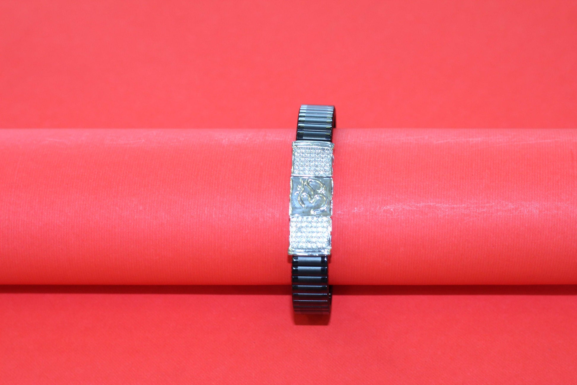 Stylish Rolex-Style Belt with Silver Om Charm – Men's Fashion Accessory