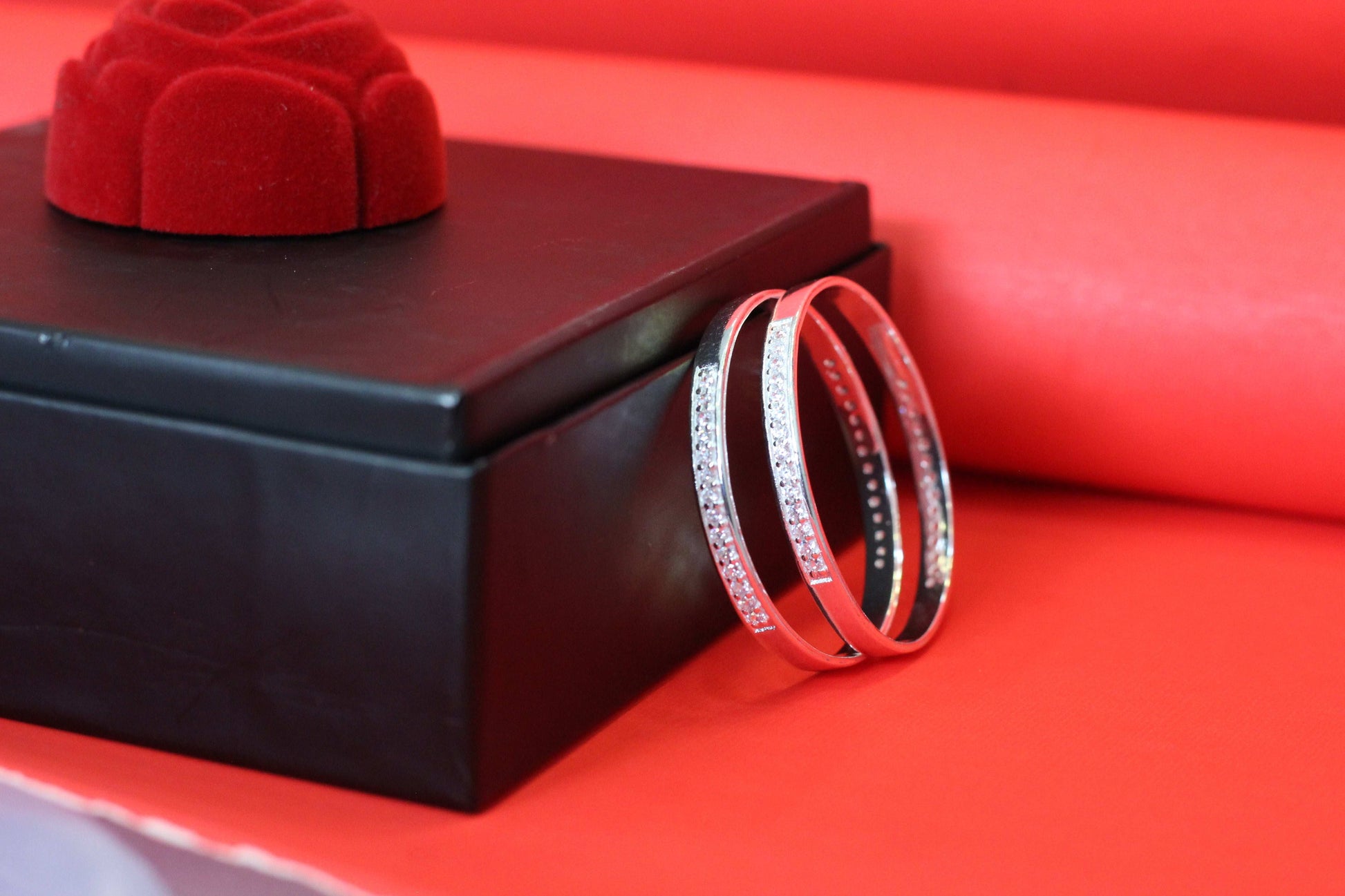 Shimmer Line Silver Bangles for kids