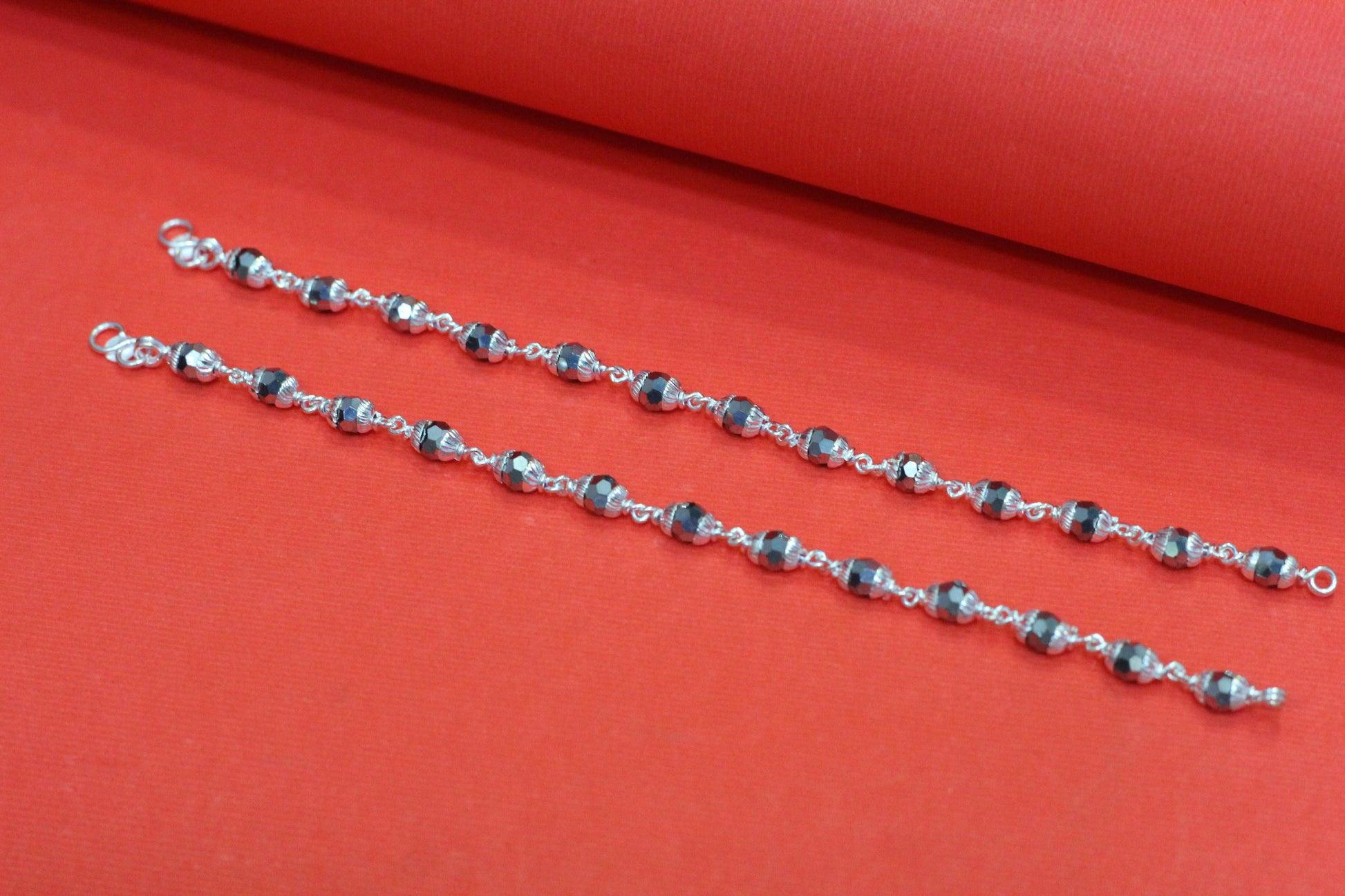 925 Silver Kids Nazariya – Black Beaded Protection Bracelet