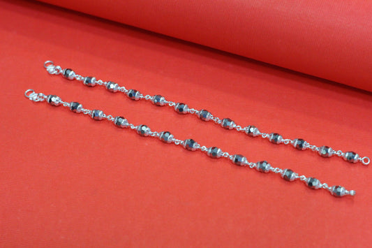 925 Silver Kids Nazariya – Black Beaded Protection Bracelet
