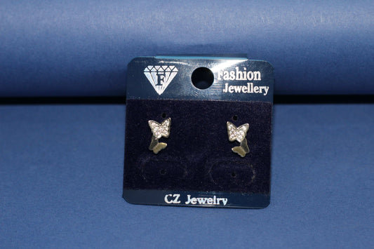 Sparkling Butterfly Italian 925 Silver Tops Earrings