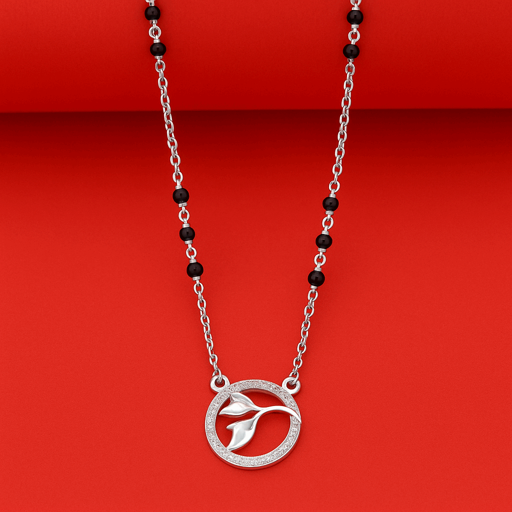 Silver short mangalsutra