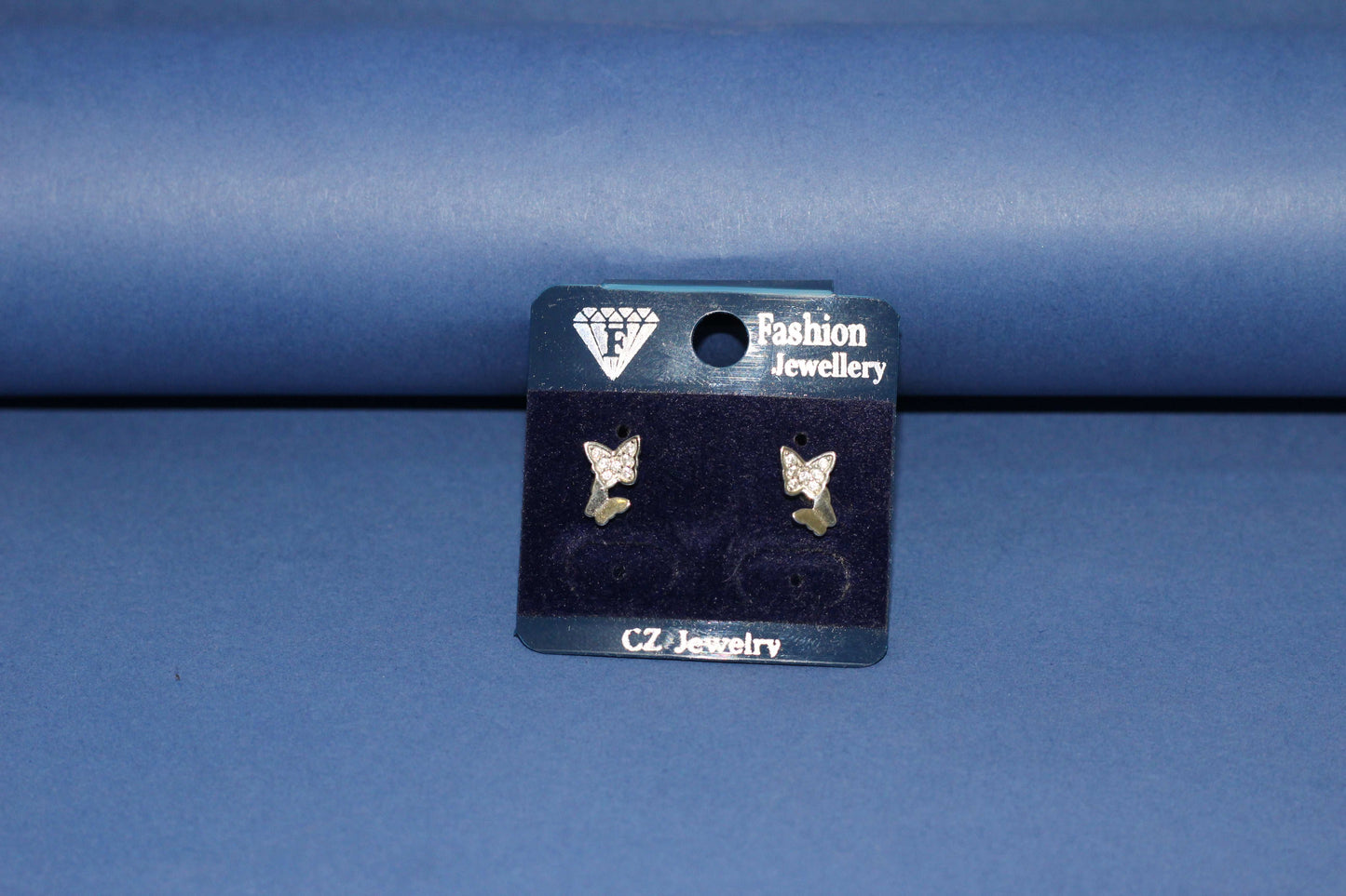 Sparkling Butterfly Italian 925 Silver Tops Earrings
