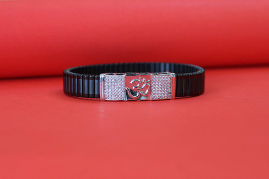 Stylish Rolex-Style Belt with Silver Om Charm – Men's Fashion Accessory