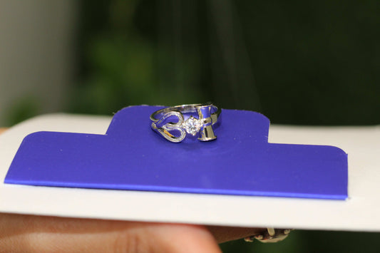 Italian Silver Girls Ring with Aum & Shivji Damru Design