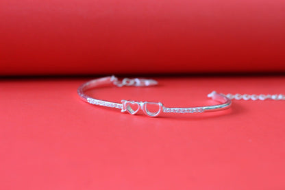 Silver i love you Kada Bracelet