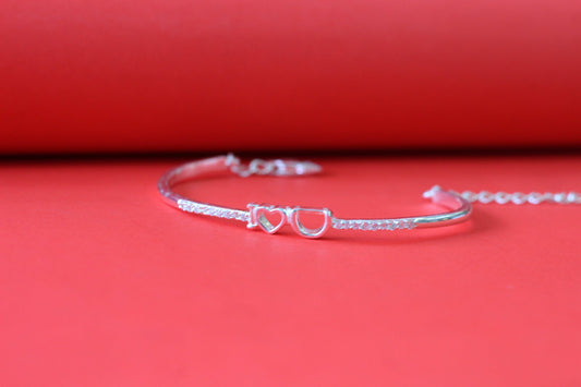 Silver i love you Kada Bracelet