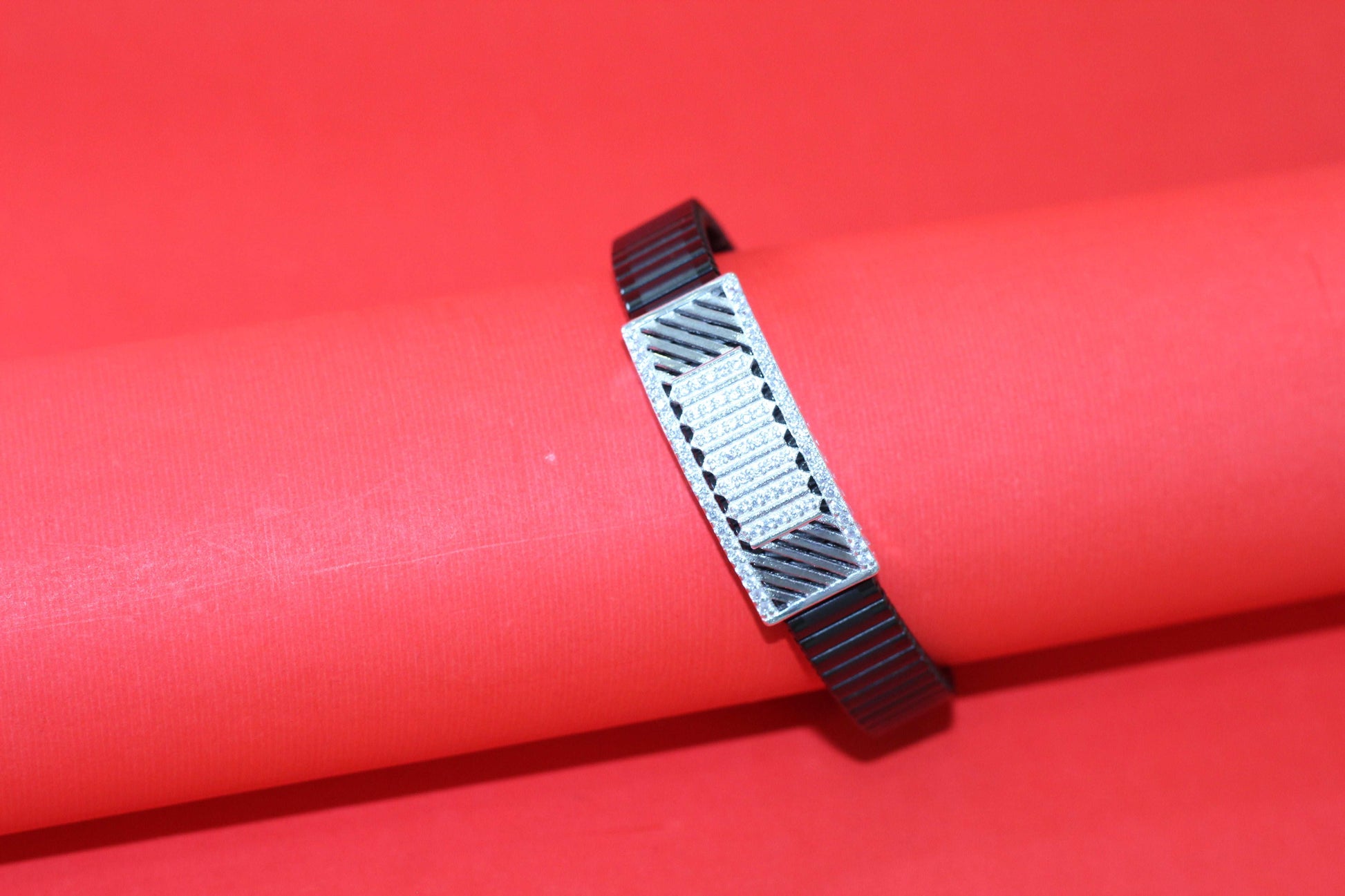 Stylish Rolex-Style Belt with Silver Om Charm – Men's Fashion Accessory