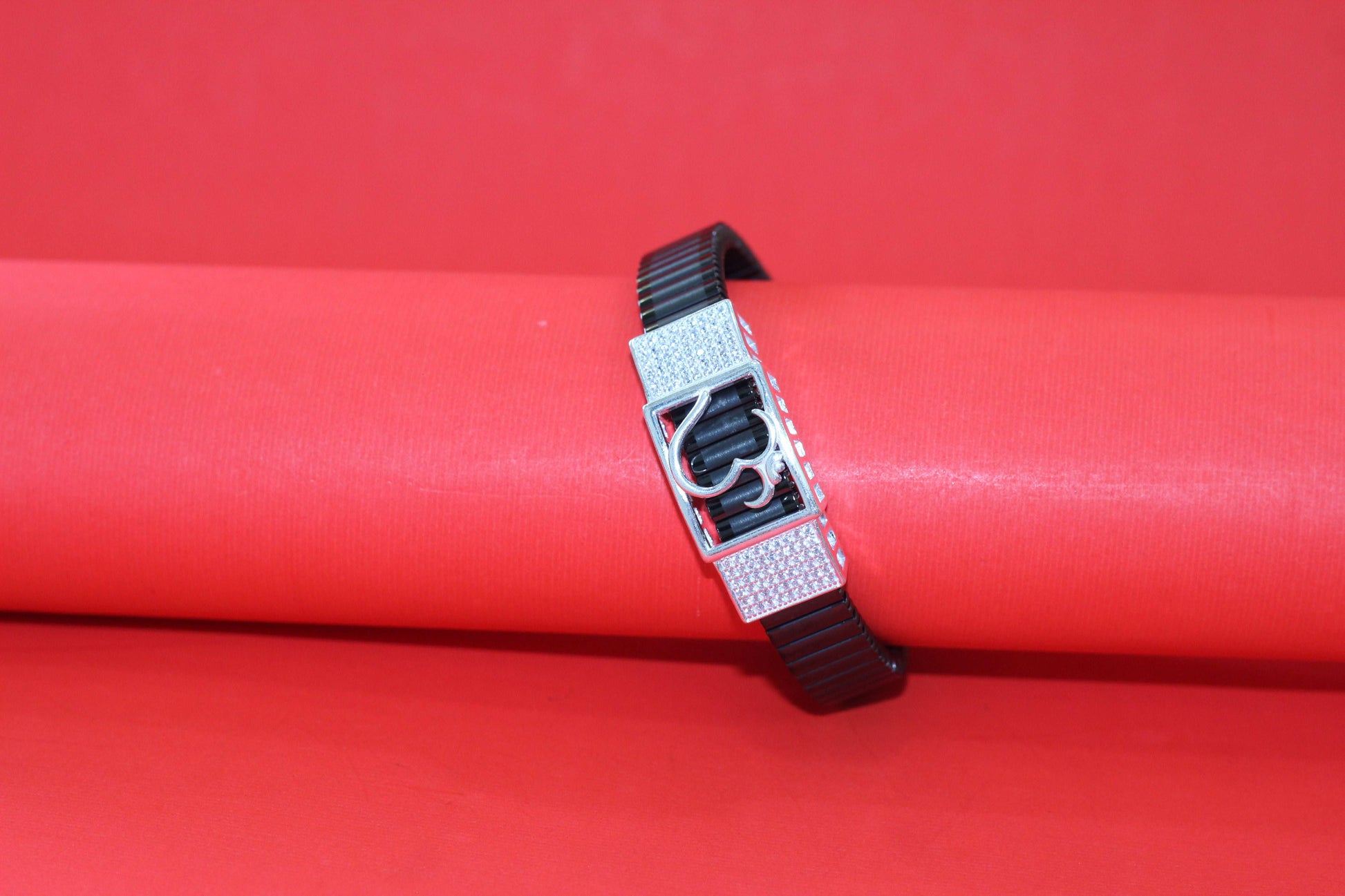 Stylish Rolex-Style Belt with Silver Om Charm – Men's Fashion Accessory