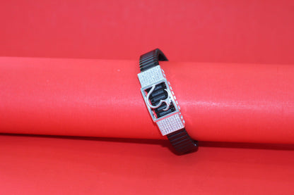 Stylish Rolex-Style Belt with Silver Om Charm – Men's Fashion Accessory