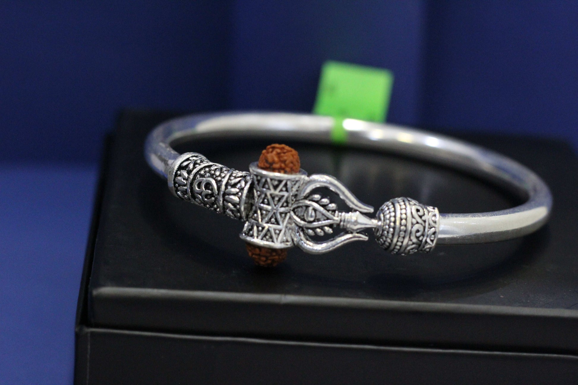 Pure Silver Ganesha Rudraksha Kada Bracelet for Men & Women