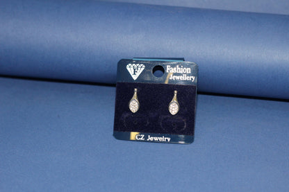 Elegant Teardrop CZ Stud Earrings