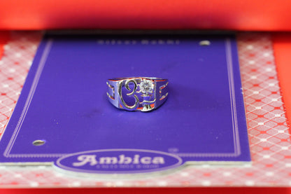 Italian 925 Silver Gents Ring – Aum & Shivji Damru Design