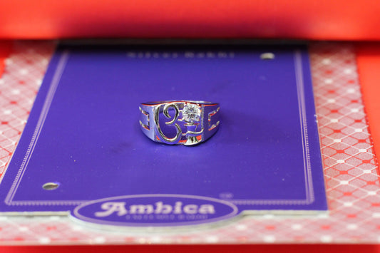 Italian 925 Silver Gents Ring – Aum & Shivji Damru Design