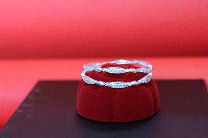 Wave Glow Silver Bangles for kids