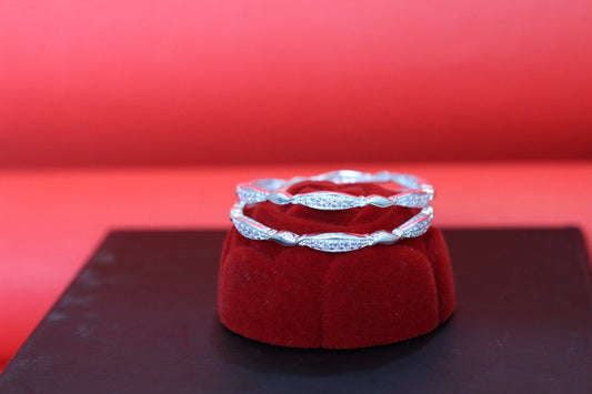 Wave Glow Silver Bangles for kids