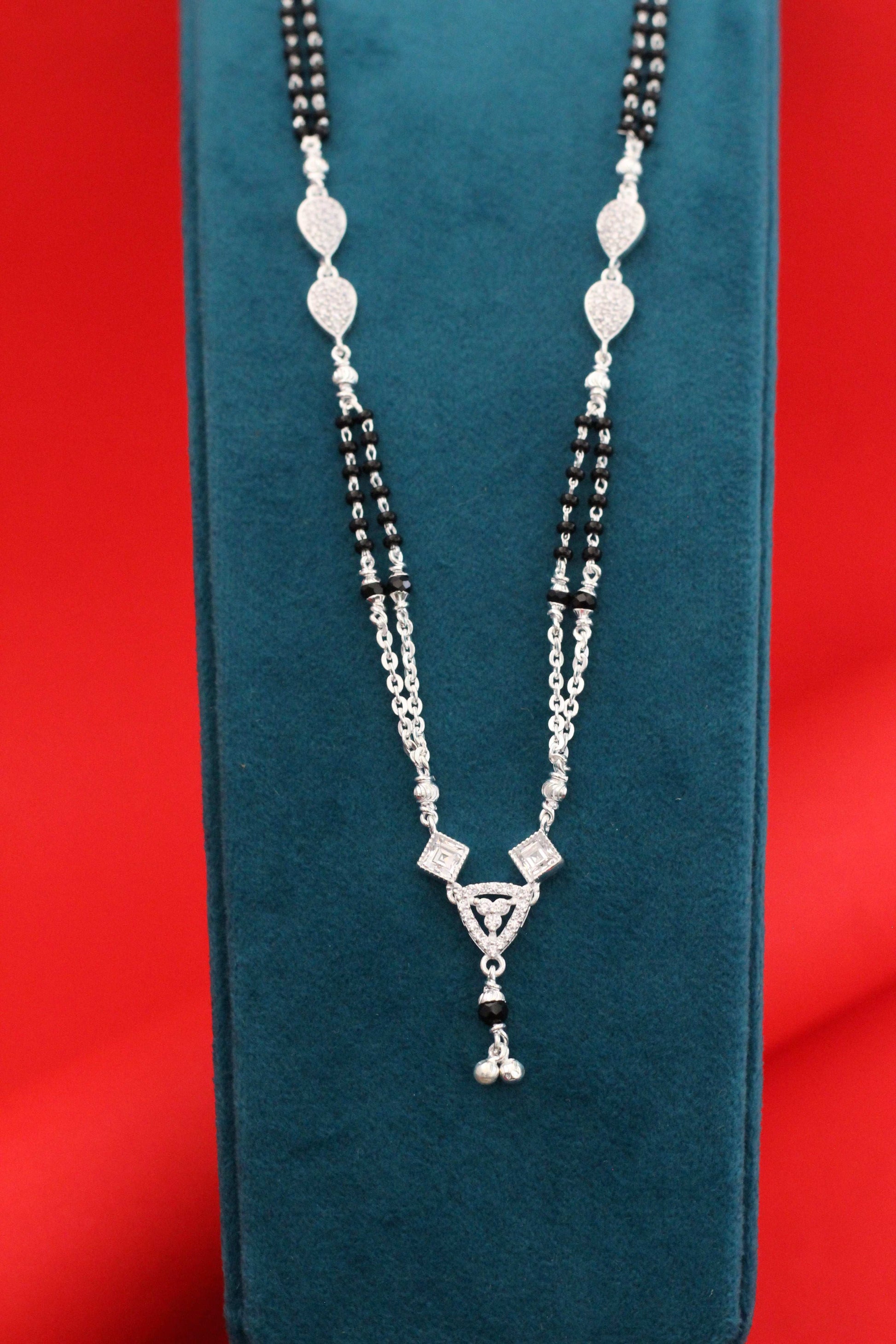 silver short mangalsutra