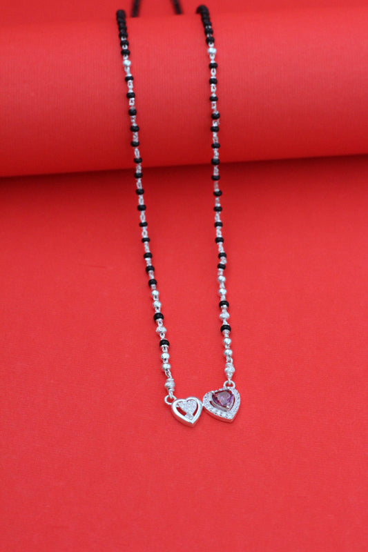 silver short mangalsutra