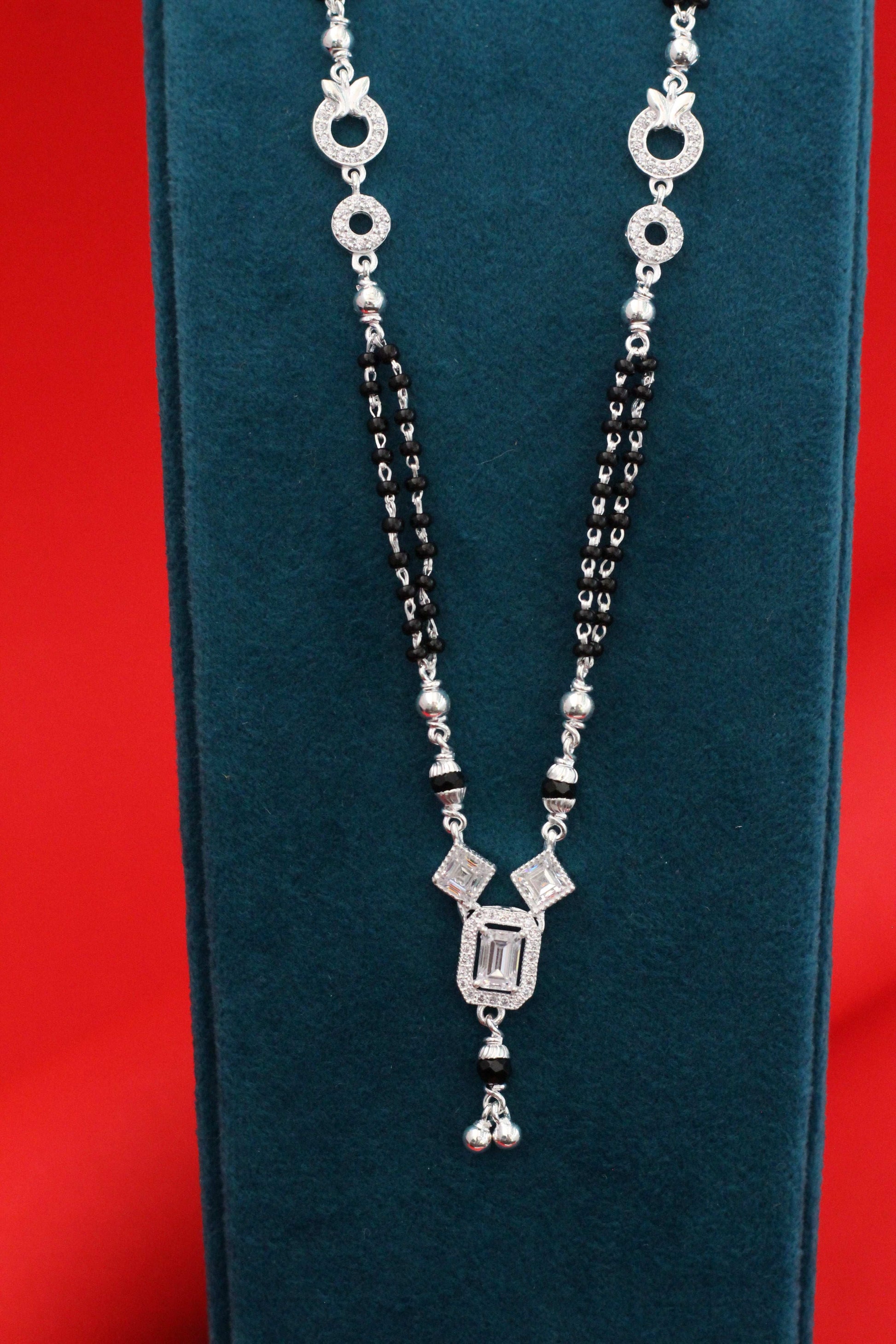 silver short mangalsutra