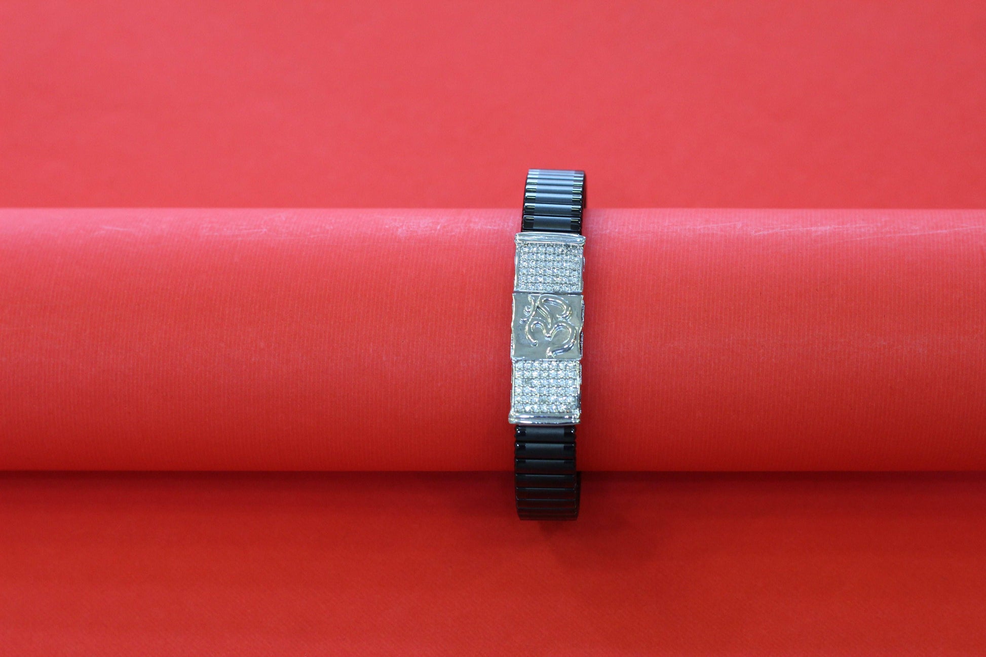 Stylish Rolex-Style Belt with Silver Om Charm – Men's Fashion Accessory