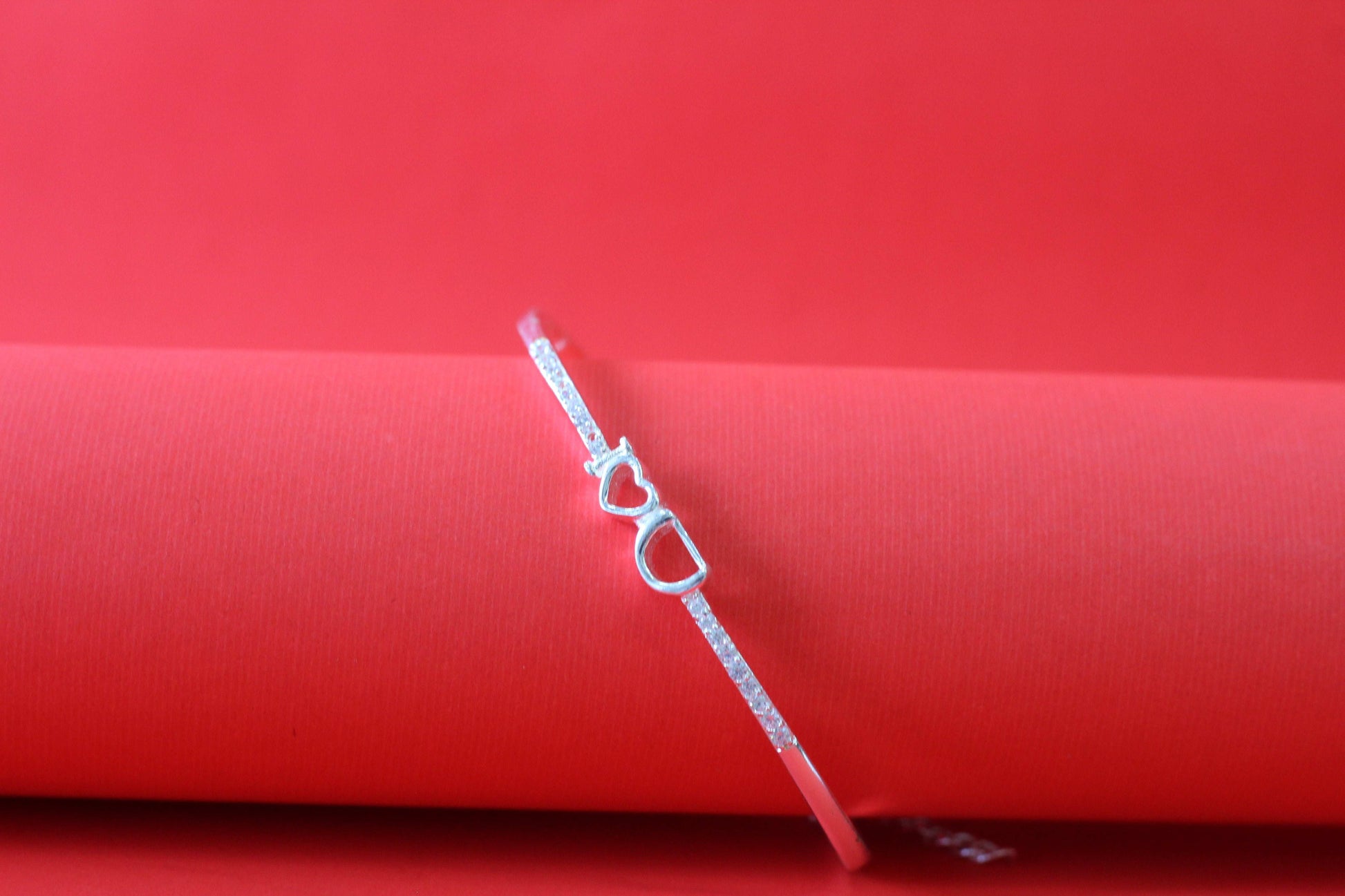 Silver i love you Kada Bracelet