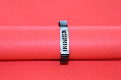 Stylish Rolex-Style Belt with Silver square Charm – Men's Fashion Accessory