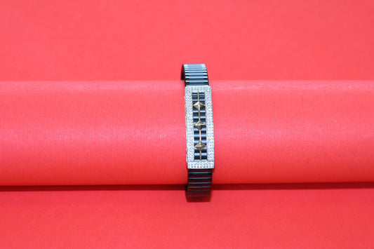 Stylish Rolex-Style Belt with Silver square Charm – Men's Fashion Accessory