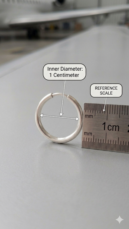 Pure 925 Sterling Silver Plain Hoop Bali Earrings for Men & Women pair (10mm Inner Diameter)