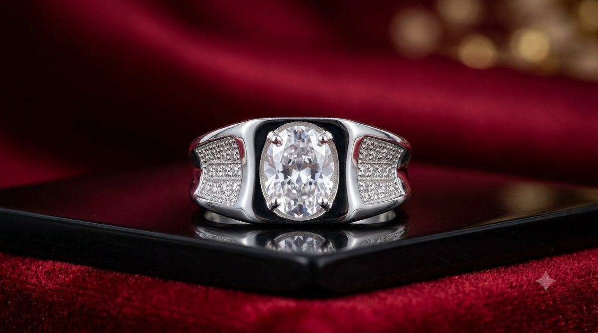 Classic Italian 925 Silver Statement Ring for Men