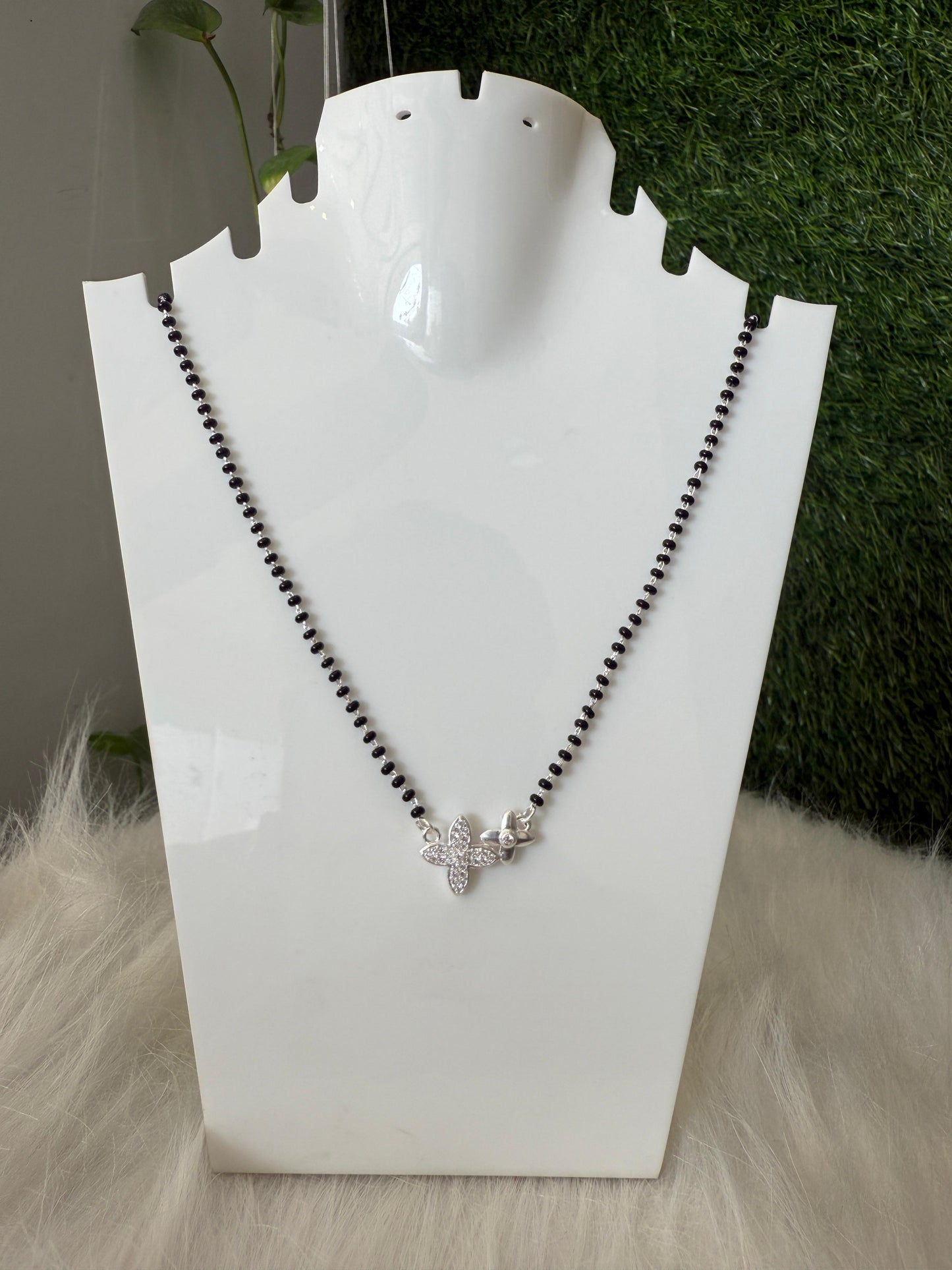 Traditional Silver Mangalsutra with Stylish Pendant