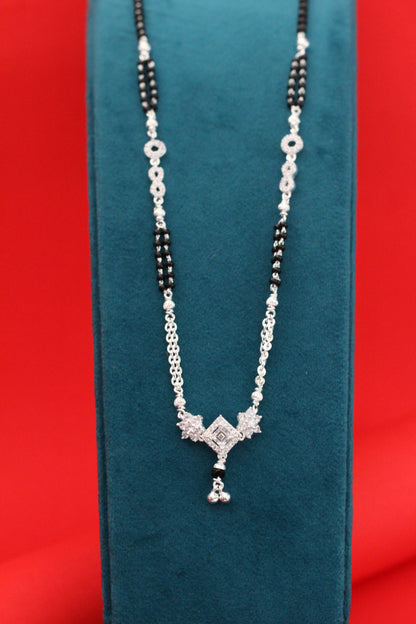 silver short mangalsutra