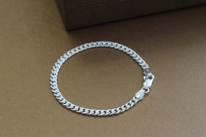 Pure Silver currap Bracelet for Men | Flexible currap Pattern | Elegant Casual & Party Wear