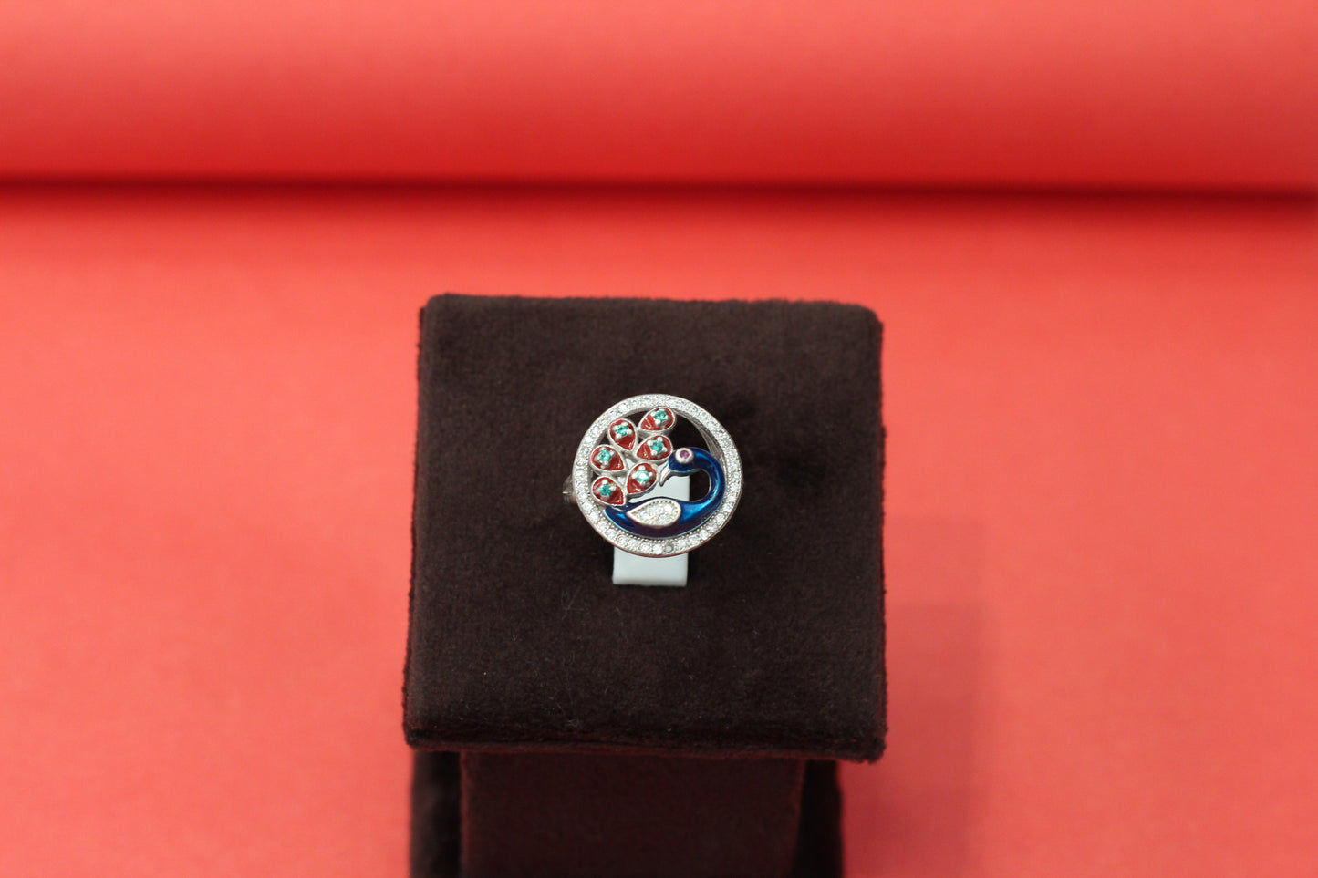 Elegant peacock design 925 Silver Finger Ring for Women | Diamond-Like CZ Sparkle