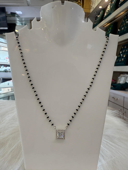 Elegant square shaped Silver Mangalsutra