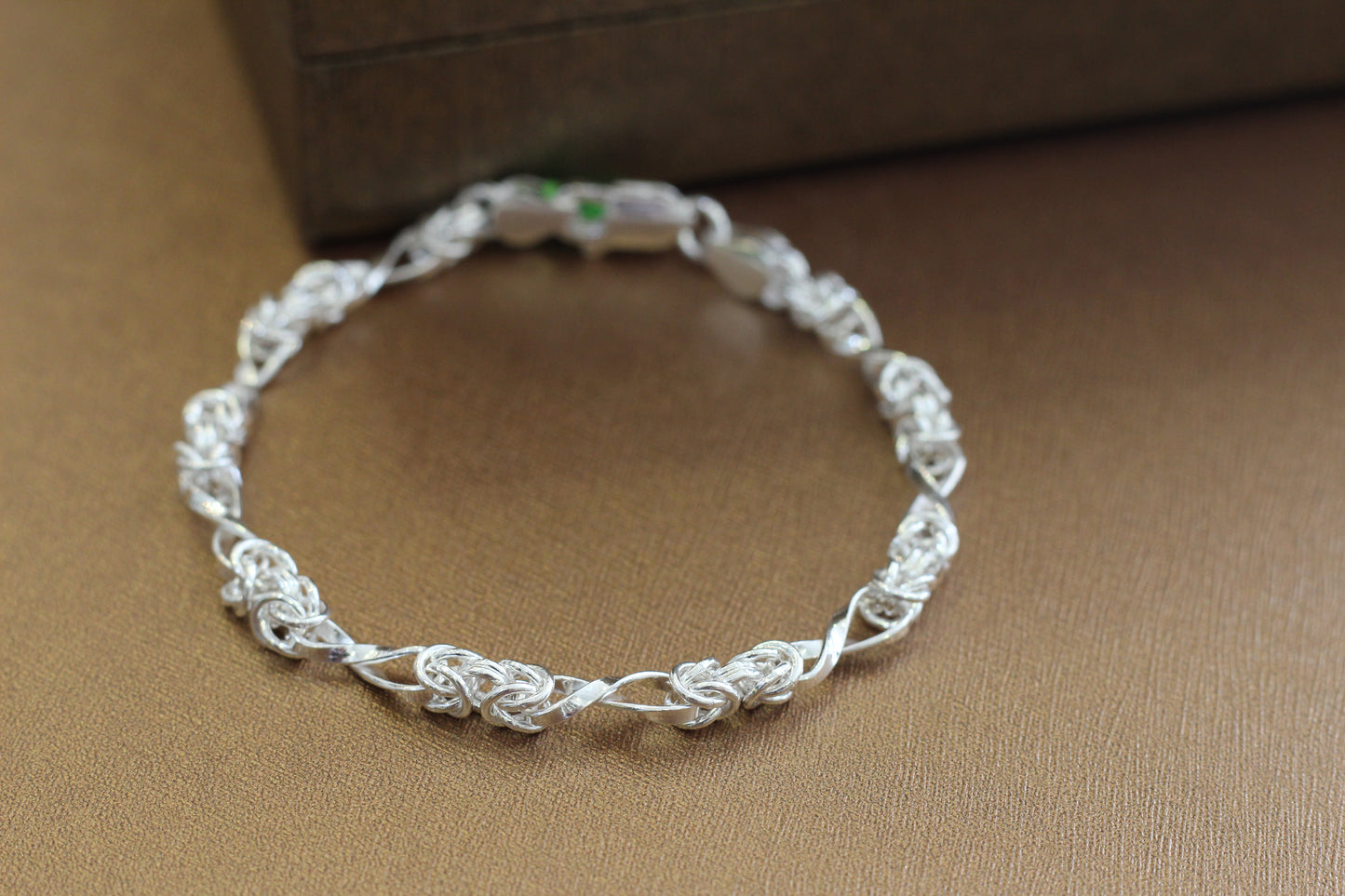 Silver Men’s Bracelet | Stylish Interlinked Knot Chain Bracelet for Men | Classic Daily Wear Silver Kada Bracelet