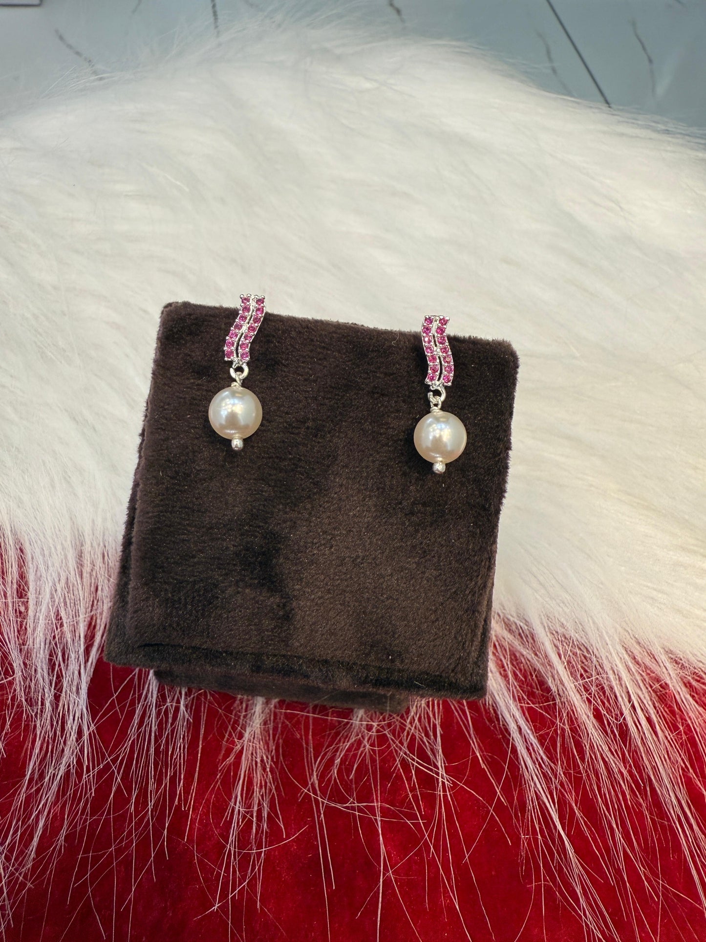 Aavika Zevar Sterling Silver Pearl Stud Earrings for Women & Girls | Elegant Teardrop Design