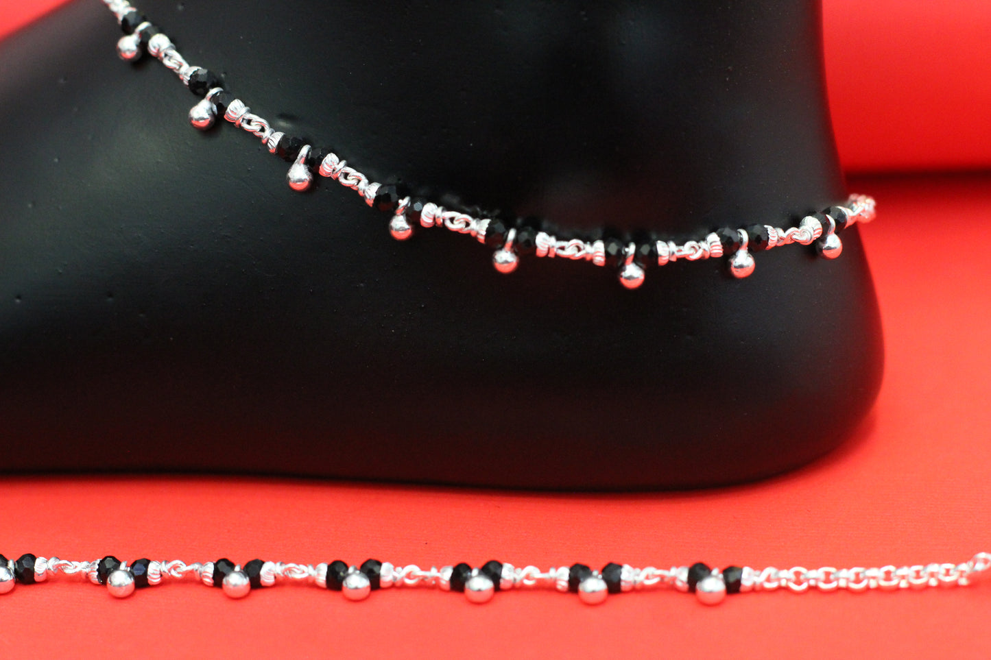 silver anklets for women