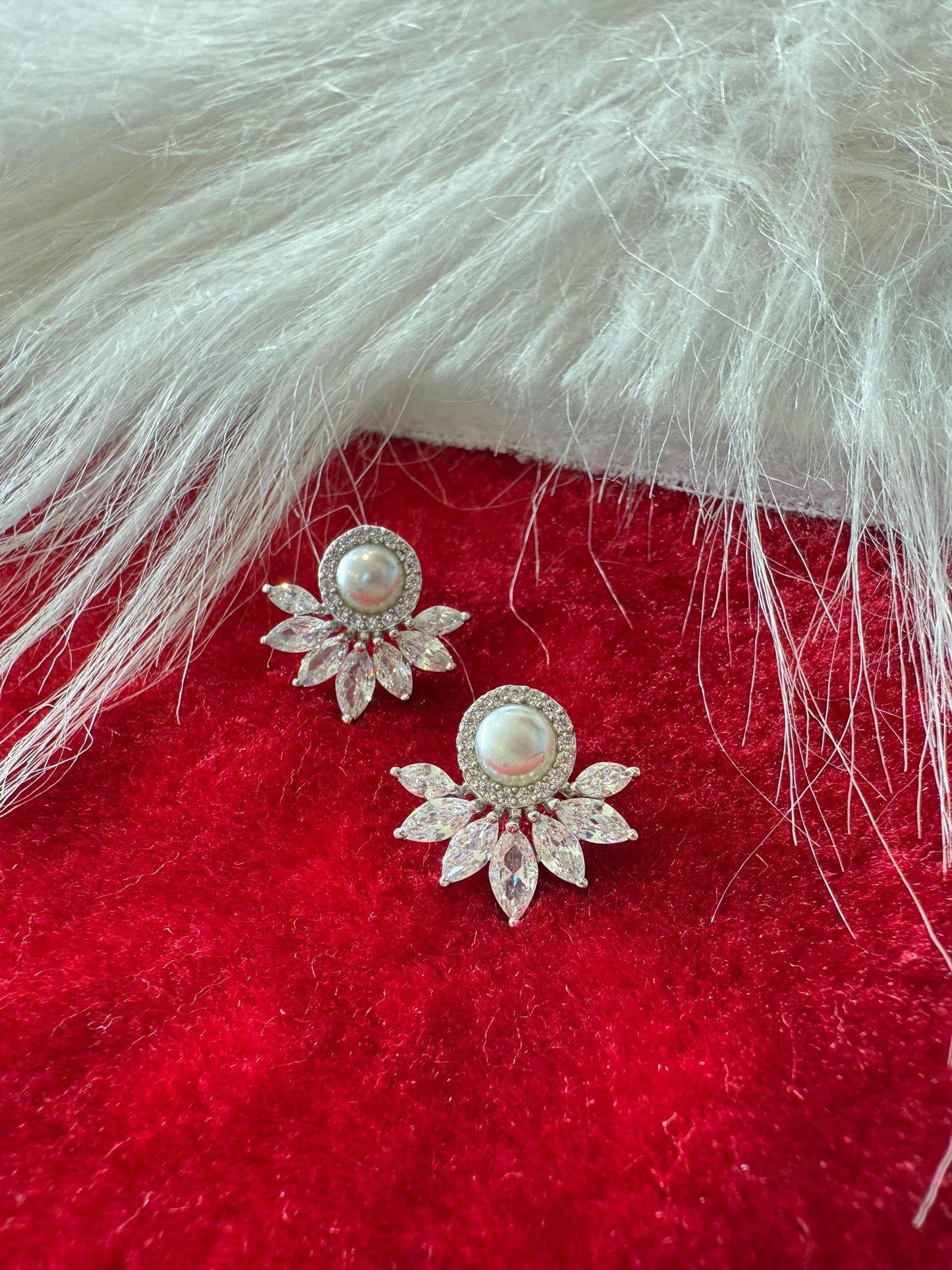 Aavika Zevar Sparkling CZ Teardrop Pearl Earrings | Premium Silver Jewelry for Girls