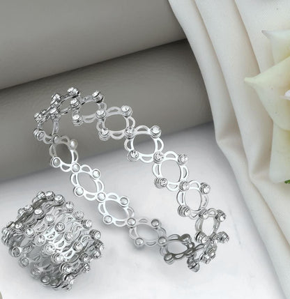 Silver kada cum ring