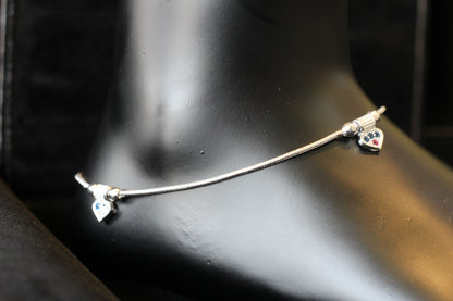 silver anklets for women