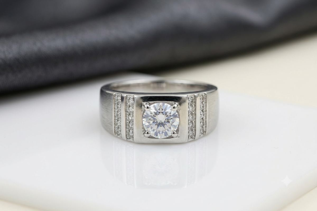 Classic Italian 925 Silver Statement Ring for Men